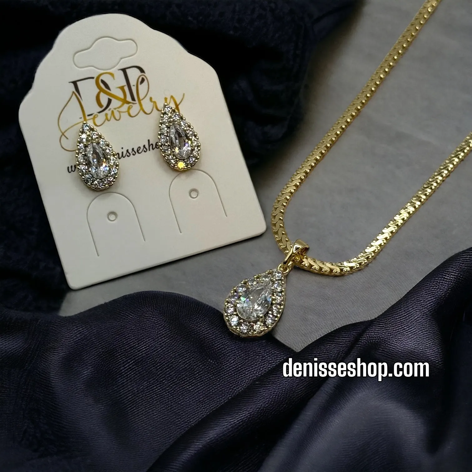 14K ELEGANT NECKLACE SET C1123 (SIZE 16'')