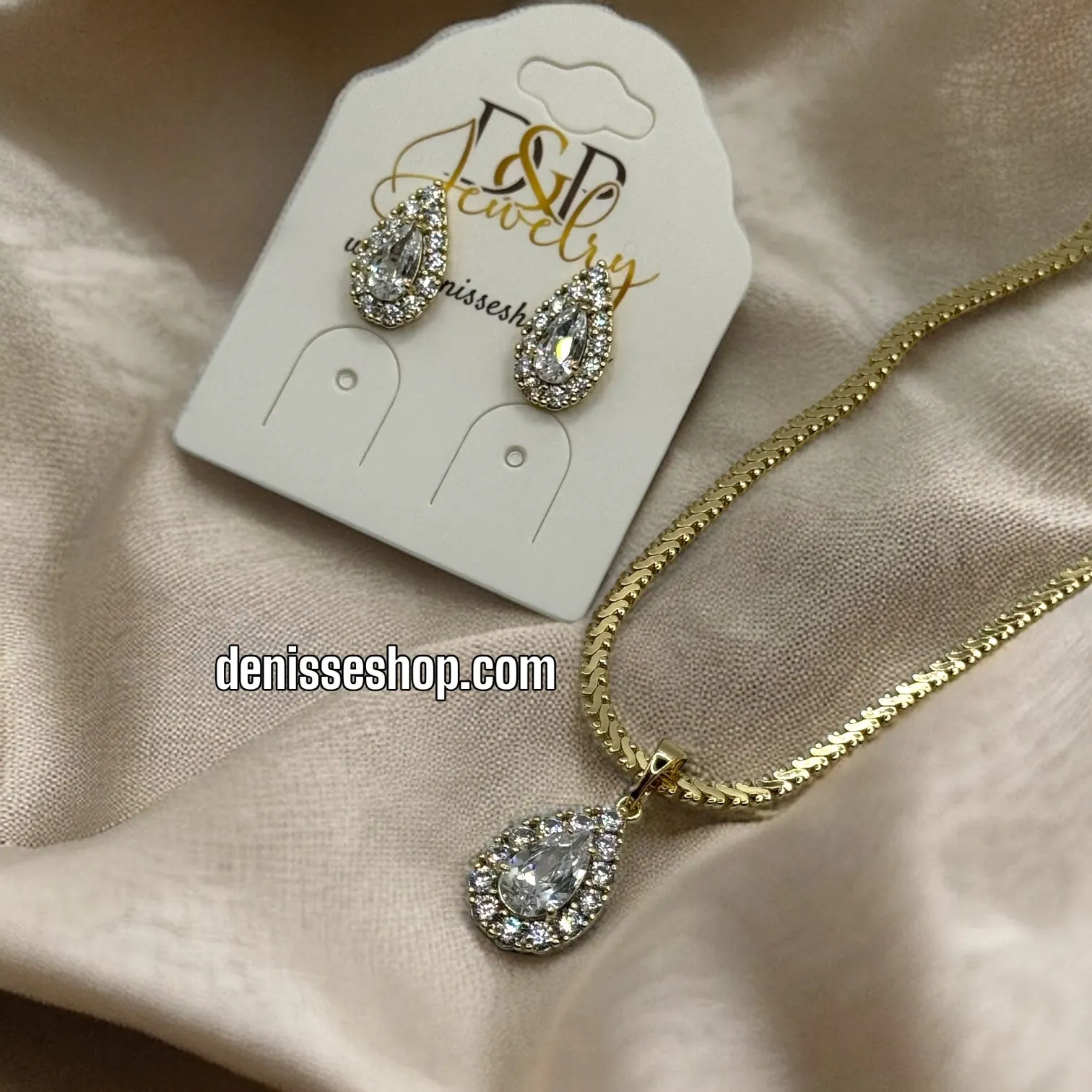 14K ELEGANT NECKLACE SET C1123 (SIZE 16'')