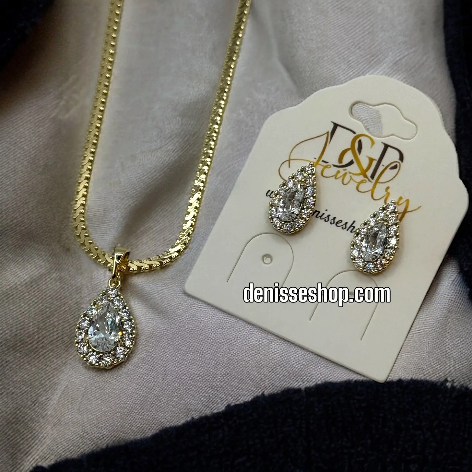 14K ELEGANT NECKLACE SET C1123 (SIZE 16'')