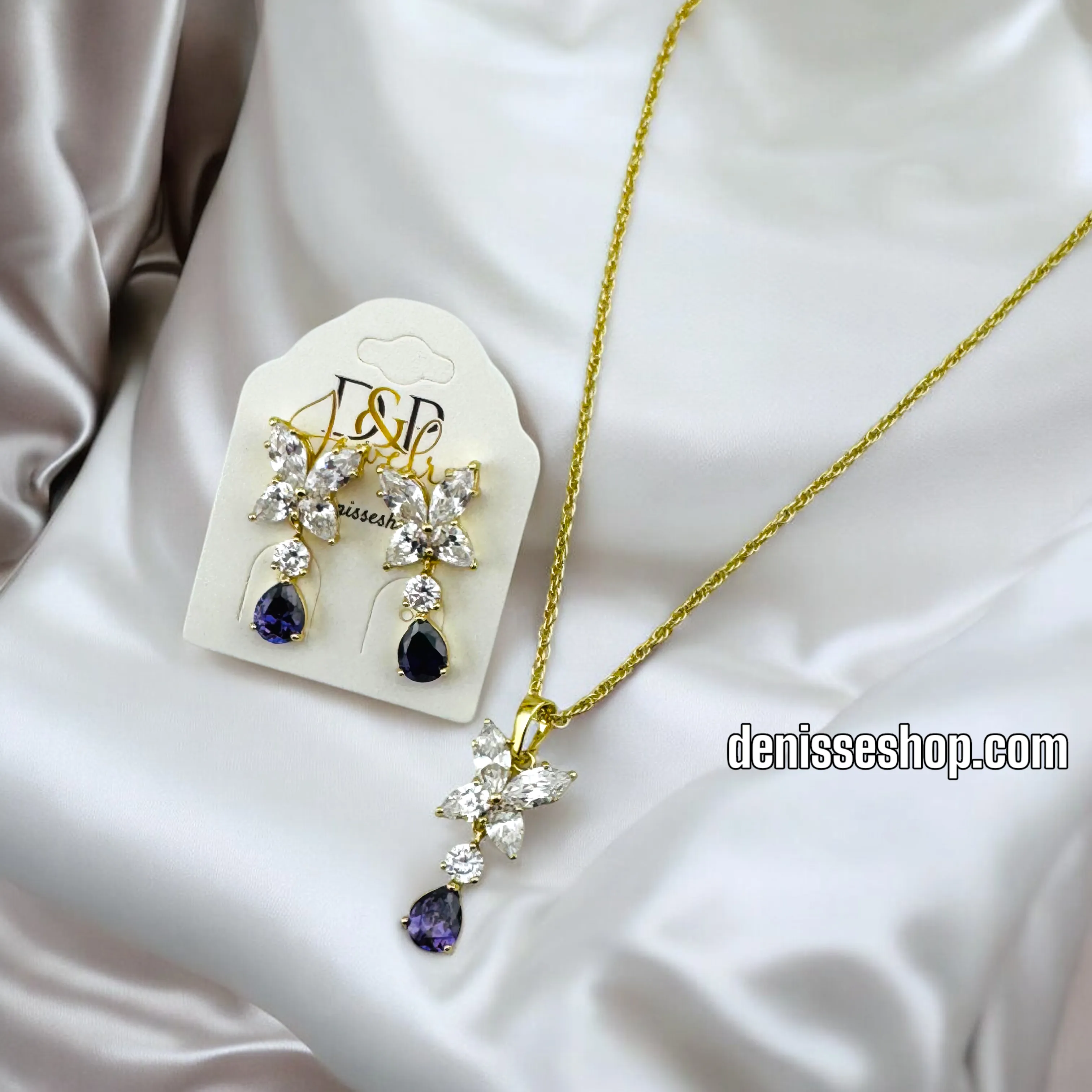 14K / WOMEN / ELEGANT PURPLE NECKLACE SET N130