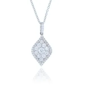 18ct White Gold 0.44ct Diamond Leaf Necklace