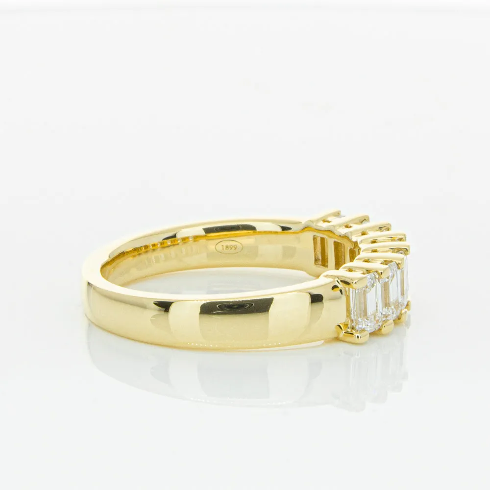 18ct Yellow Gold 1.32ct Emerald Cut Diamond Asra Ring