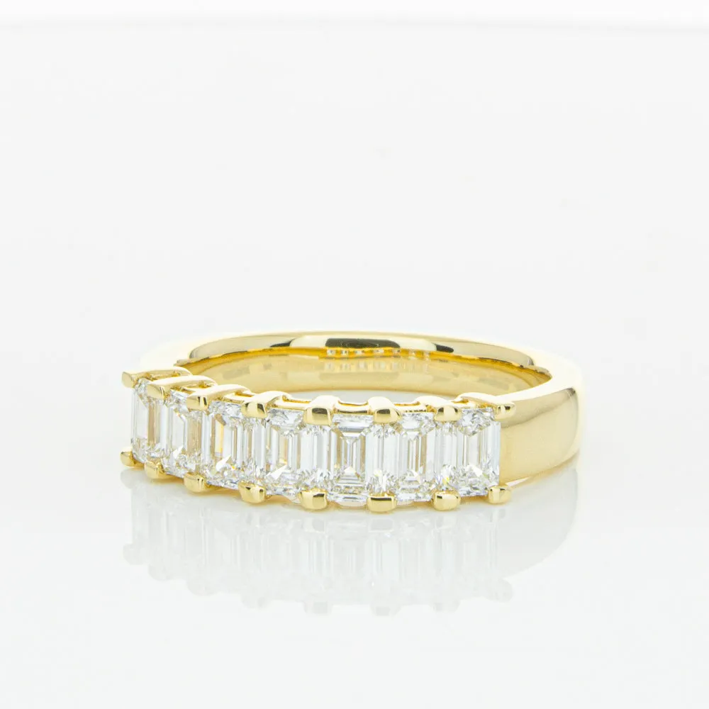 18ct Yellow Gold 1.32ct Emerald Cut Diamond Asra Ring