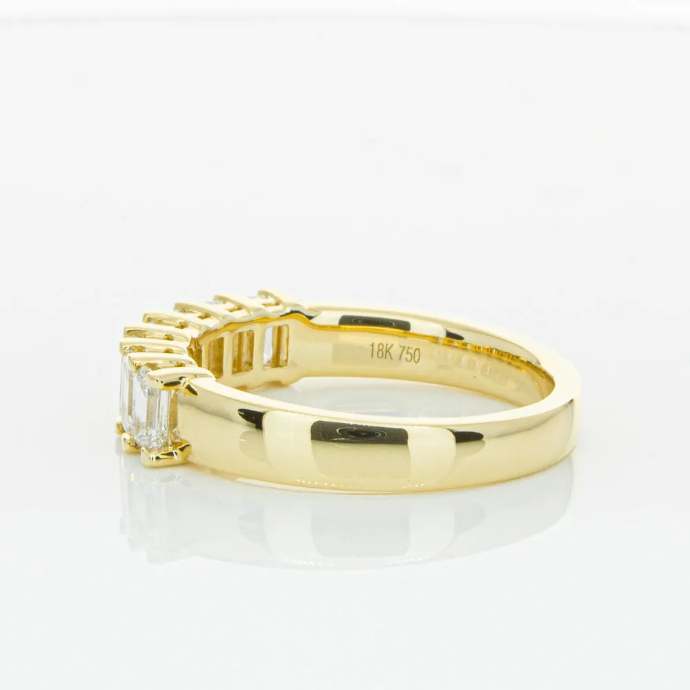 18ct Yellow Gold 1.32ct Emerald Cut Diamond Asra Ring