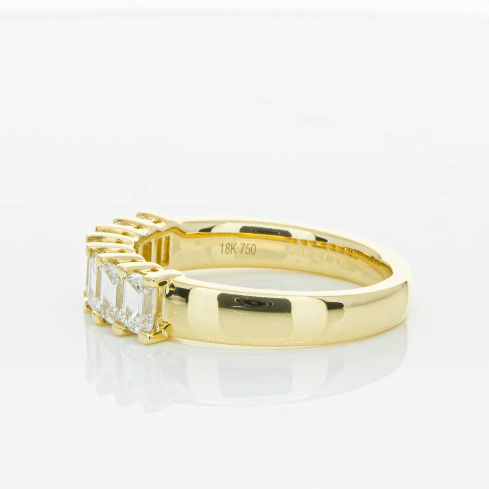 18ct Yellow Gold 1.32ct Emerald Cut Diamond Asra Ring