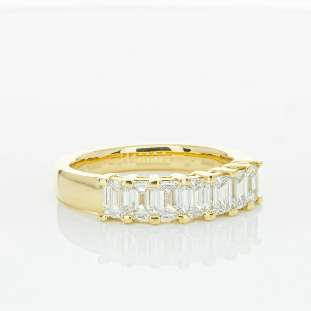 18ct Yellow Gold 1.32ct Emerald Cut Diamond Asra Ring