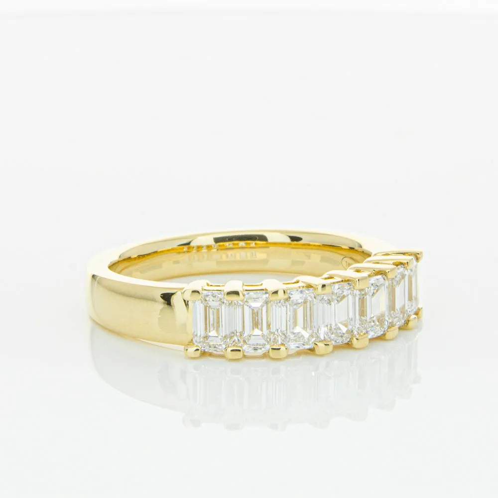18ct Yellow Gold 1.32ct Emerald Cut Diamond Asra Ring