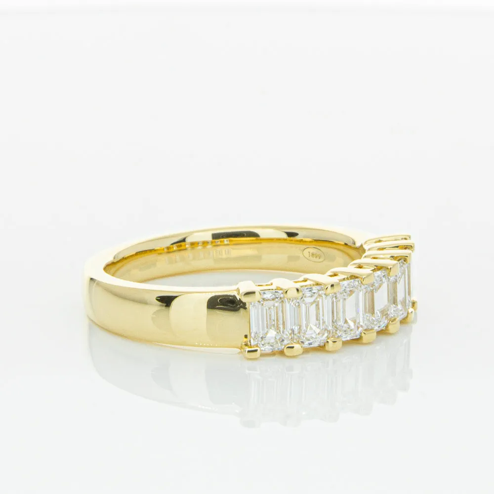 18ct Yellow Gold 1.32ct Emerald Cut Diamond Asra Ring