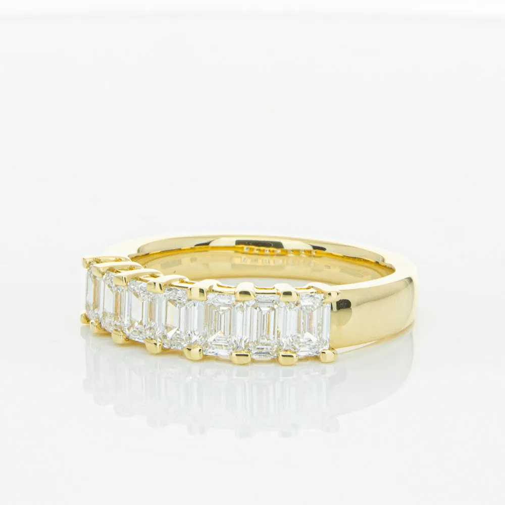 18ct Yellow Gold 1.32ct Emerald Cut Diamond Asra Ring