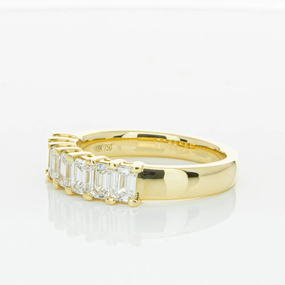 18ct Yellow Gold 1.32ct Emerald Cut Diamond Asra Ring