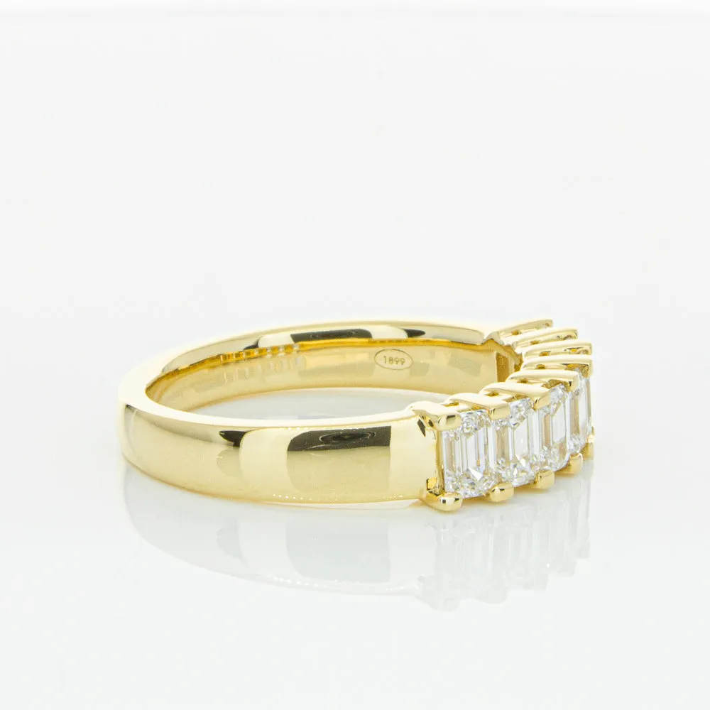 18ct Yellow Gold 1.32ct Emerald Cut Diamond Asra Ring
