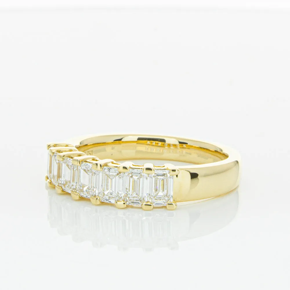 18ct Yellow Gold 1.32ct Emerald Cut Diamond Asra Ring
