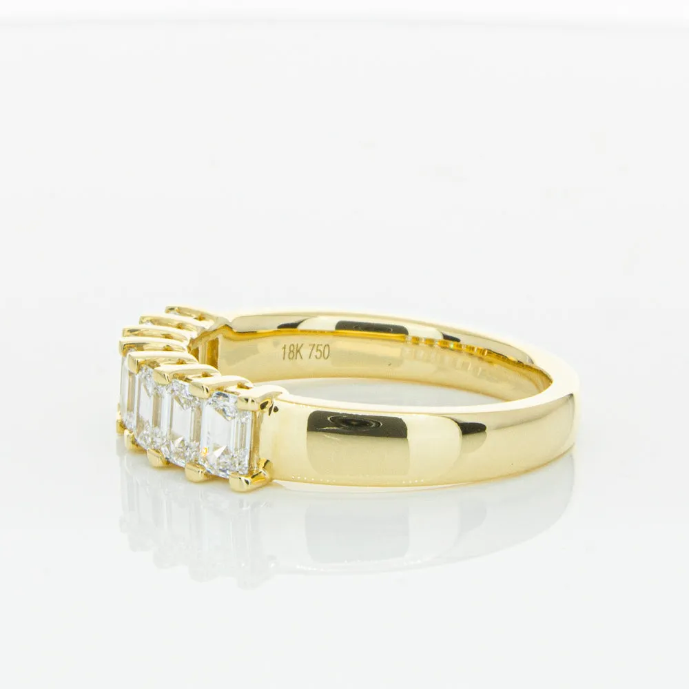 18ct Yellow Gold 1.32ct Emerald Cut Diamond Asra Ring