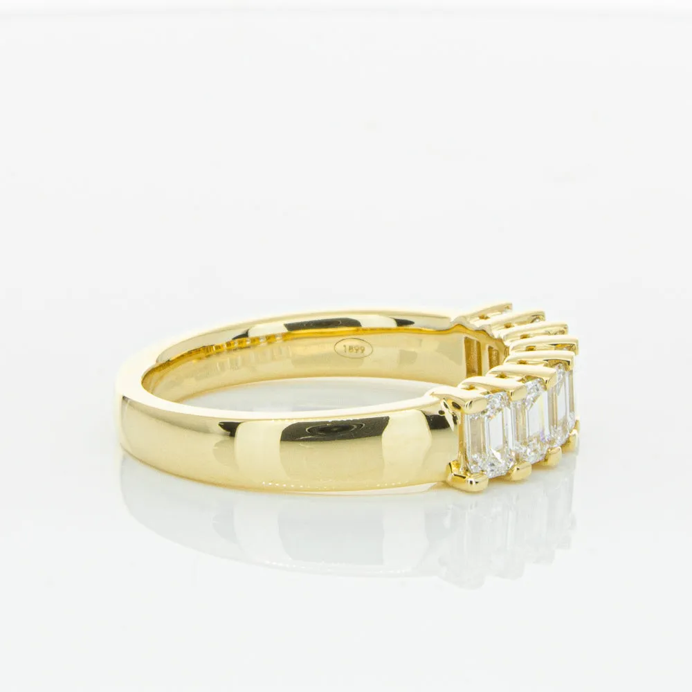 18ct Yellow Gold 1.32ct Emerald Cut Diamond Asra Ring