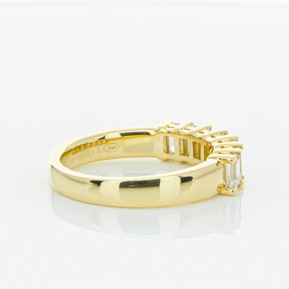 18ct Yellow Gold 1.32ct Emerald Cut Diamond Asra Ring