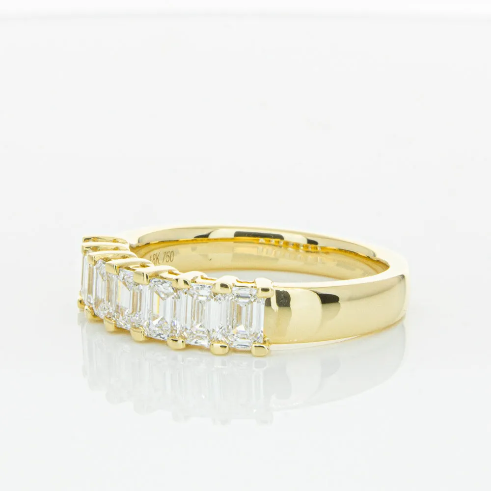 18ct Yellow Gold 1.32ct Emerald Cut Diamond Asra Ring