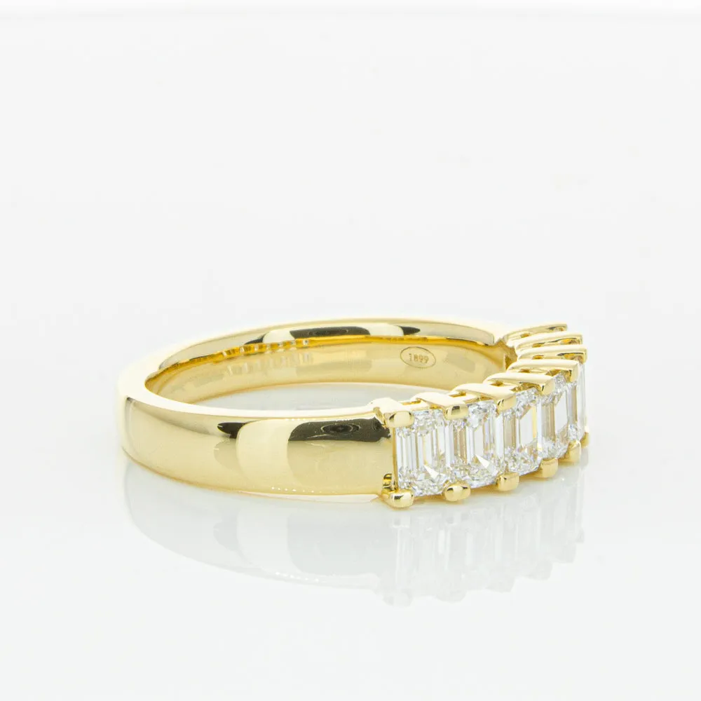 18ct Yellow Gold 1.32ct Emerald Cut Diamond Asra Ring