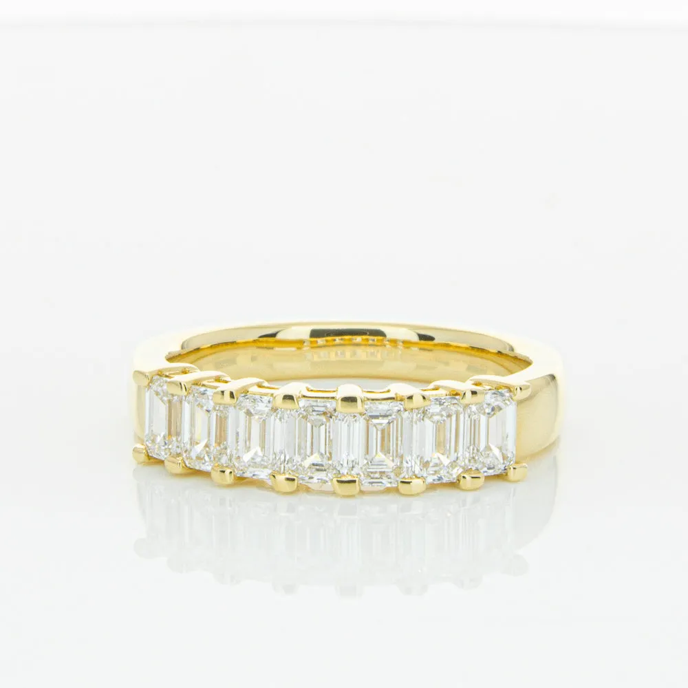 18ct Yellow Gold 1.32ct Emerald Cut Diamond Asra Ring