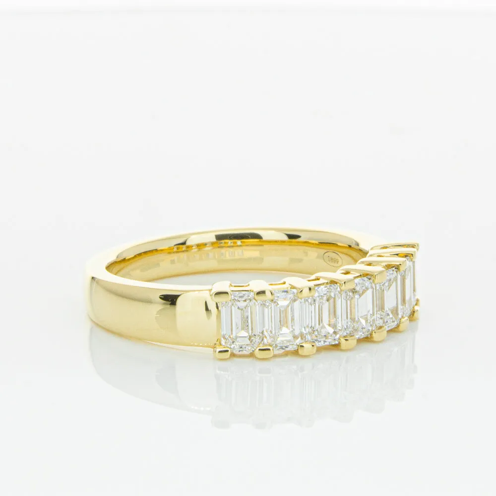 18ct Yellow Gold 1.32ct Emerald Cut Diamond Asra Ring