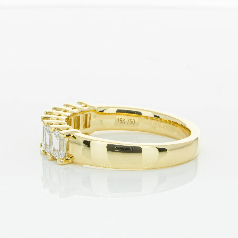 18ct Yellow Gold 1.32ct Emerald Cut Diamond Asra Ring