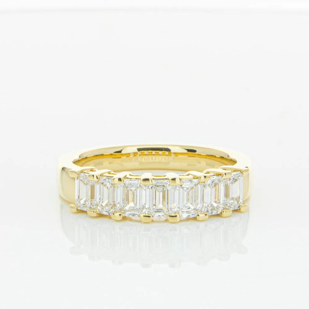 18ct Yellow Gold 1.32ct Emerald Cut Diamond Asra Ring