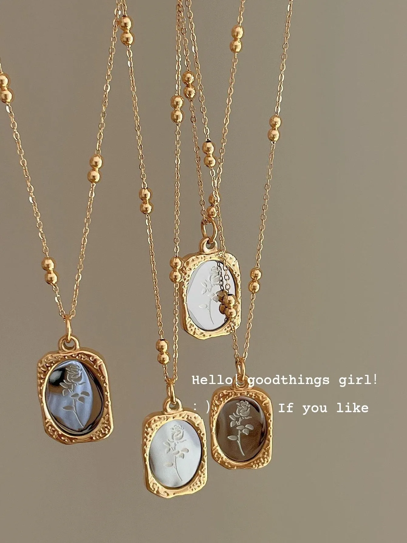 1pc Elegant magic Mirror Rose Stainless Steel Pendant Necklace For Women