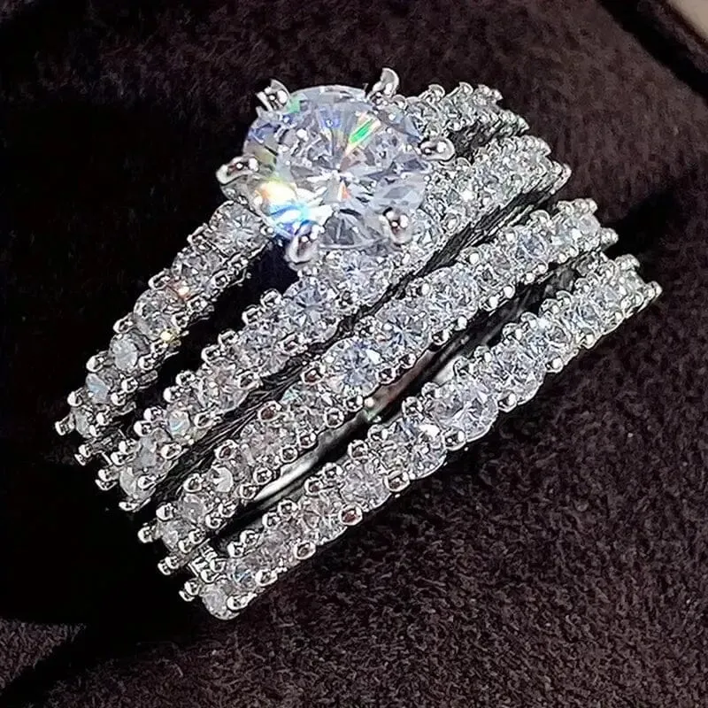 2-Piece Set: Gold Inlays with Zirconia Rings