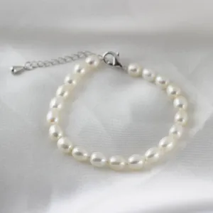 2017 New Charm Bracelets & Bangles For Women Rose Gold Color Fashion Brand Vintage Simulated Pearl Beads Jewelry