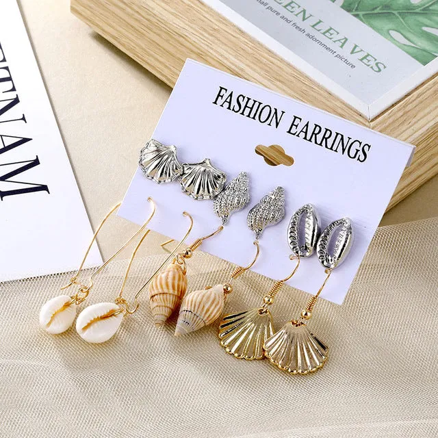 2020 Vintage Pearl Twist Big Circle Earrings Set for Women Fashion Geometric Imitation Pearl Crystal Earrings Jewelry