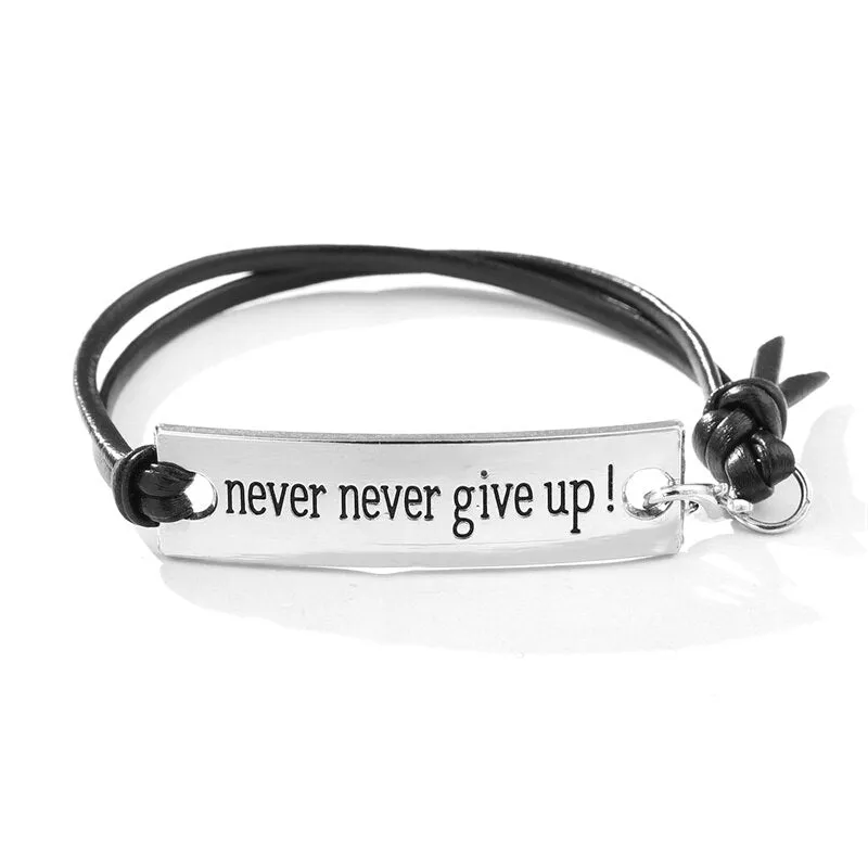 2021 New Engraved Leather Bracelet For Men Black Color customize Stainless Steel Bracelets For Women Men ID Bracelet Gift Party