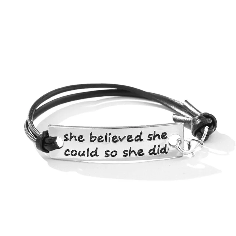2021 New Engraved Leather Bracelet For Men Black Color customize Stainless Steel Bracelets For Women Men ID Bracelet Gift Party