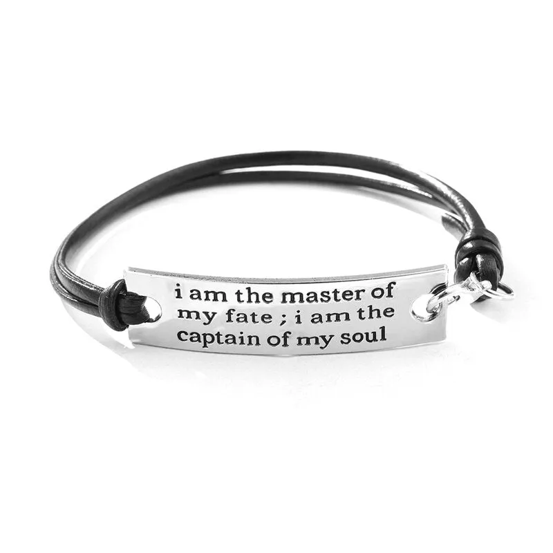2021 New Engraved Leather Bracelet For Men Black Color customize Stainless Steel Bracelets For Women Men ID Bracelet Gift Party