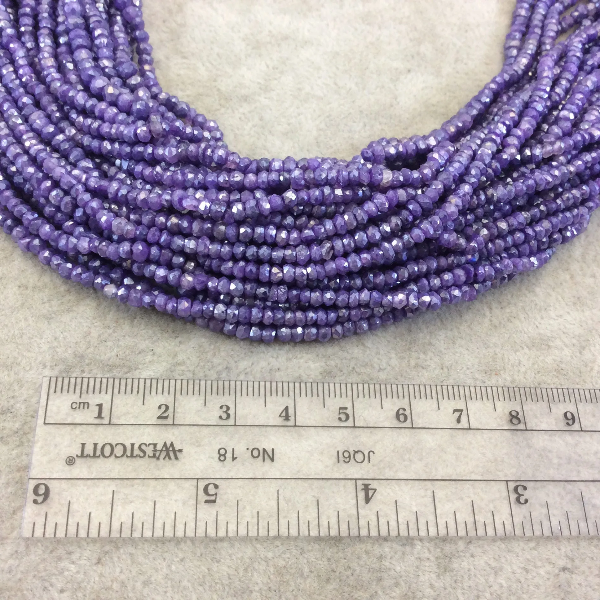 4mm Faceted Mystic Purple Quartz Rondelle Beads