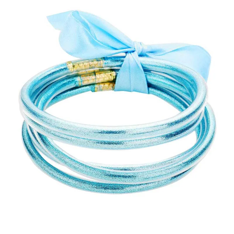 5Pcs Glitter Jelly Tube Bangle Bracelets