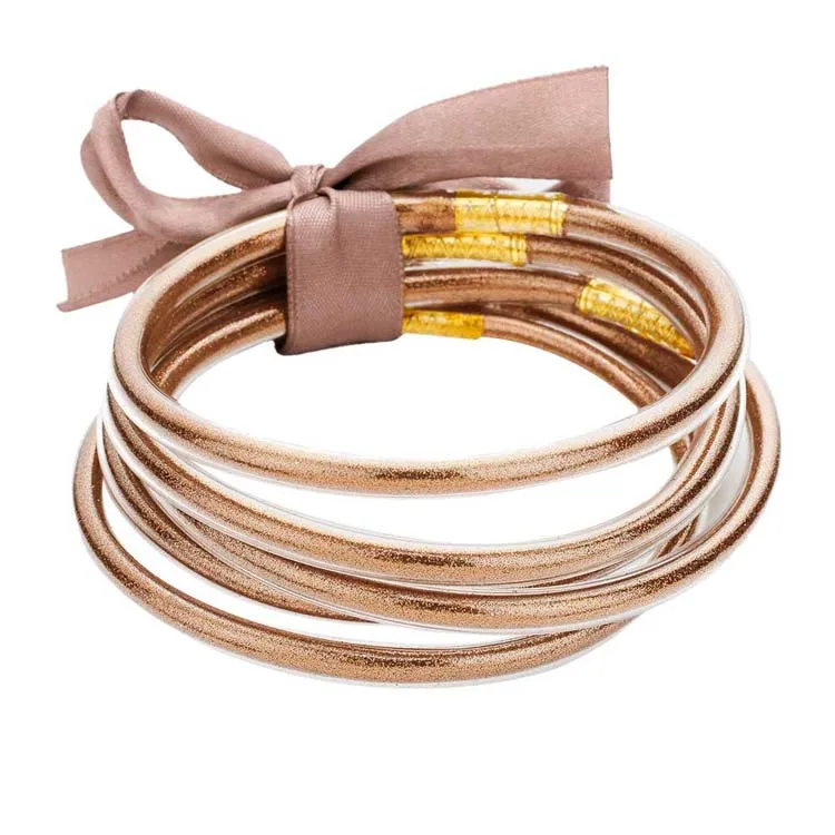 5Pcs Glitter Jelly Tube Bangle Bracelets