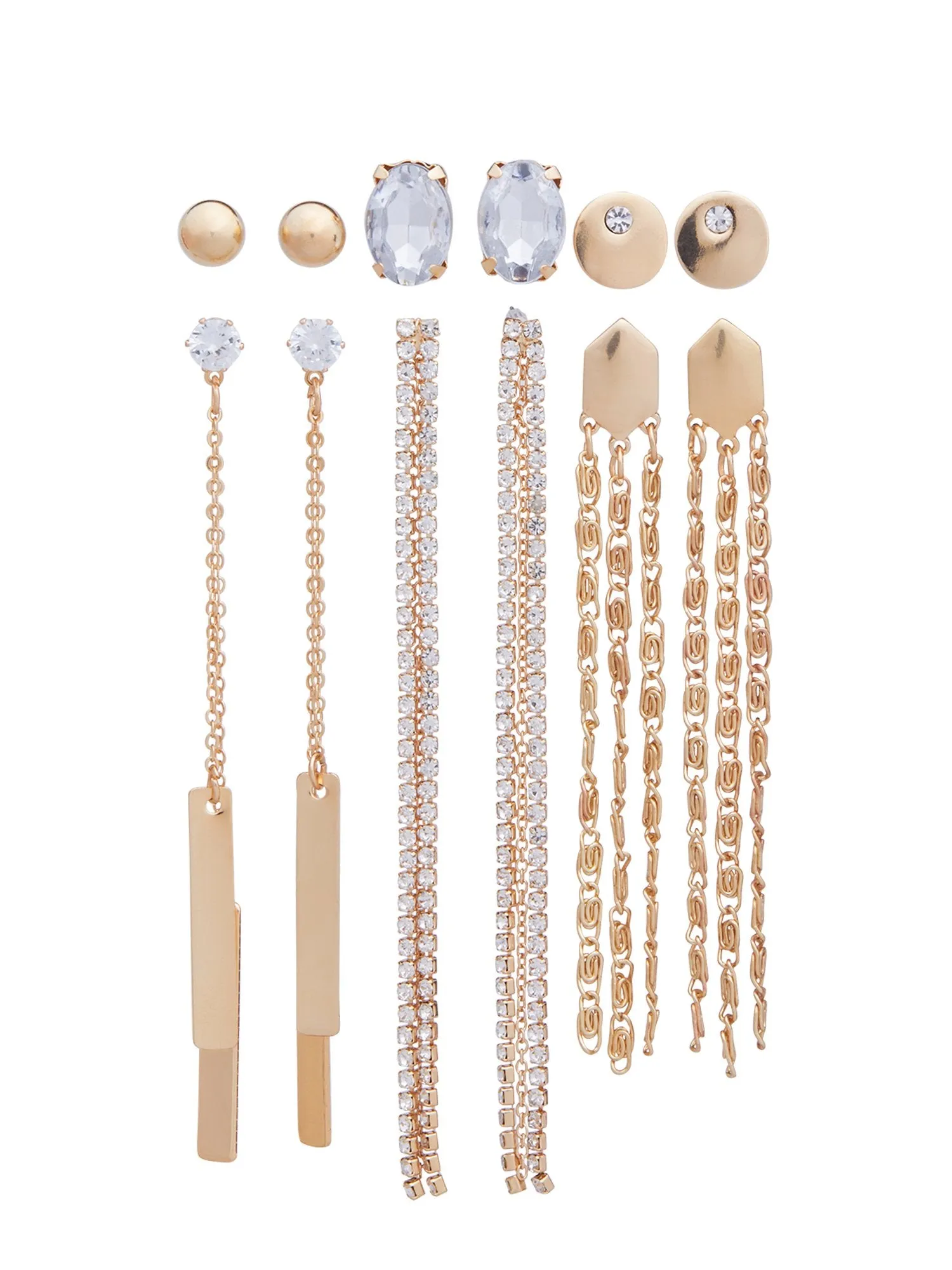 6-Piece Gold-Tone Drop & Stud Earrings Set