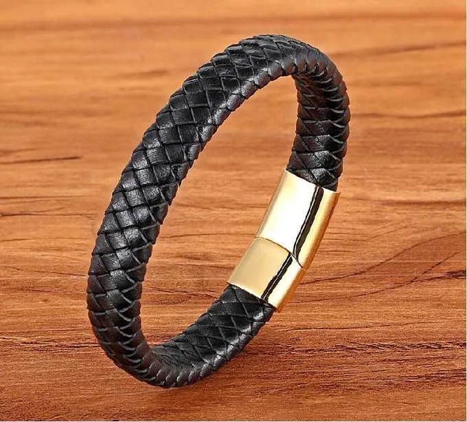 6mm Leather Braided Bracelet