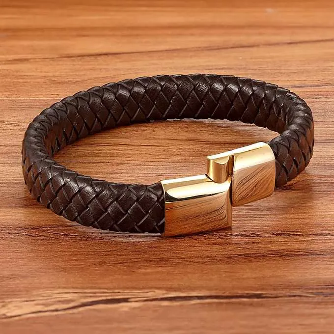 6mm Leather Braided Bracelet