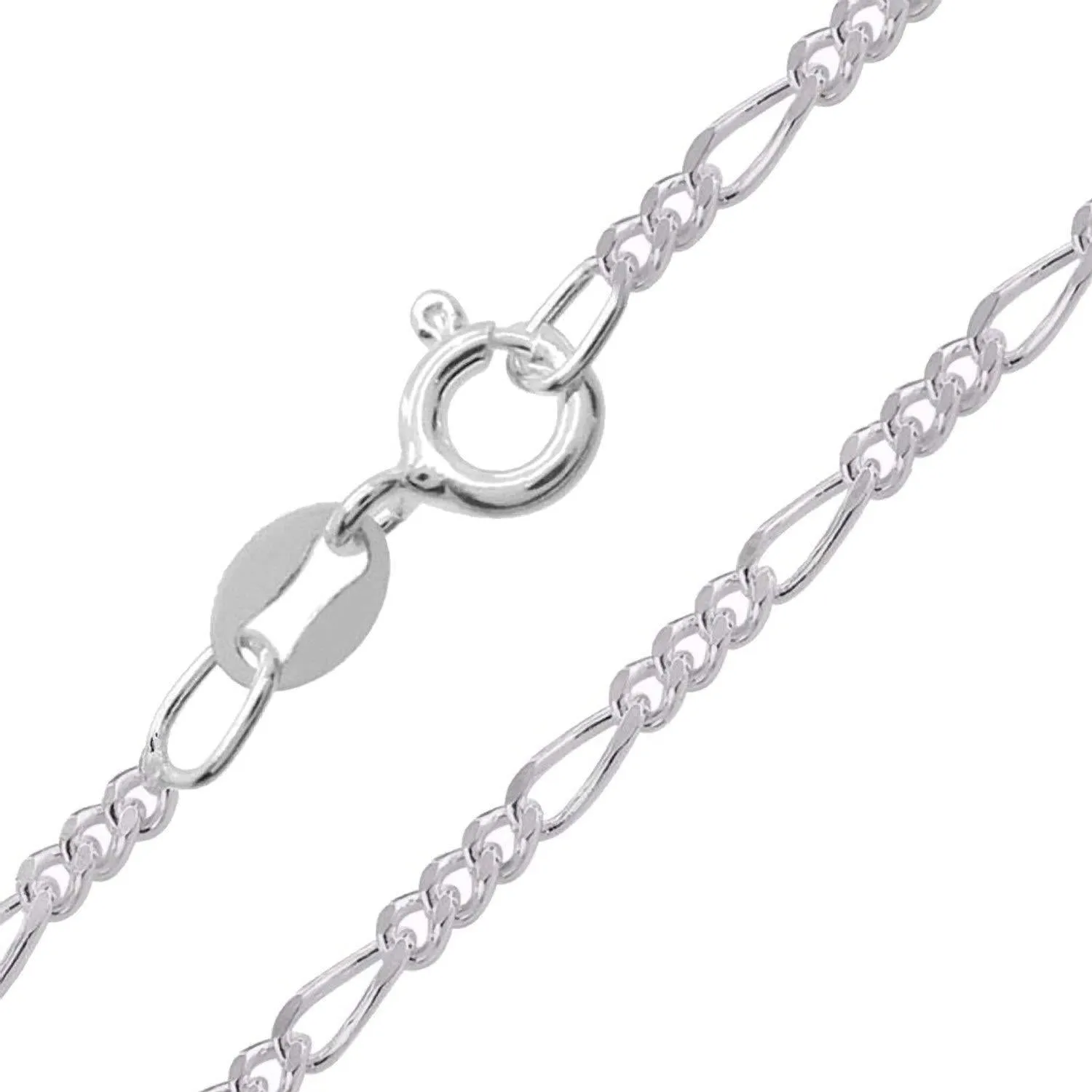925 Sterling Silver 1.4/2.2/2.8/3.6 MM Figaro Chain Necklace for Women Men Unisex - 16" 18" 20" 22" 24" Inch 22.0 Inches 3.6MM