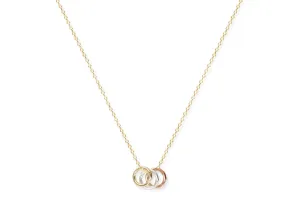 Albarino Sterling Silver 3 Ring Gold Necklace