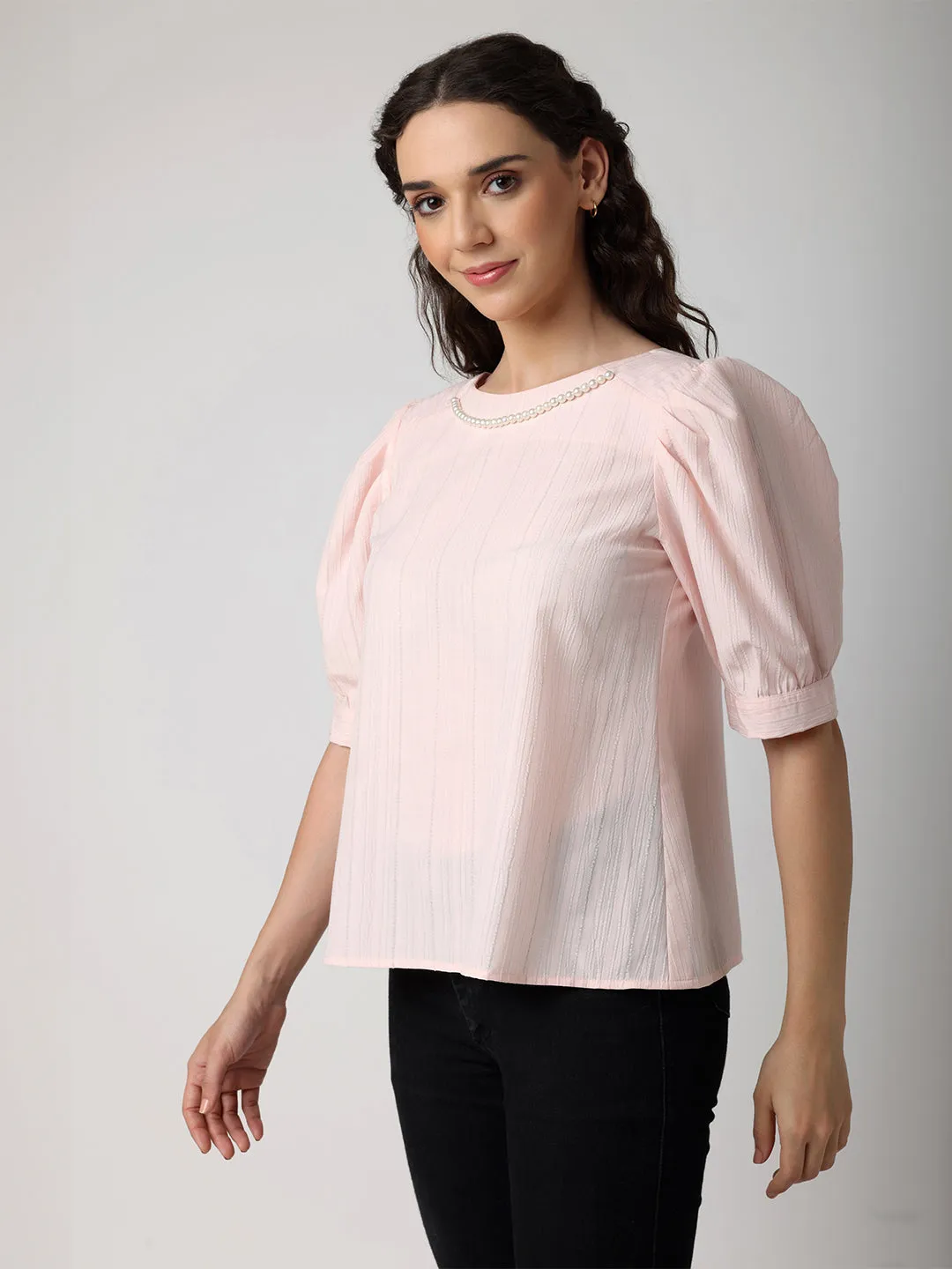 Baby Pink Pearl Chain Top