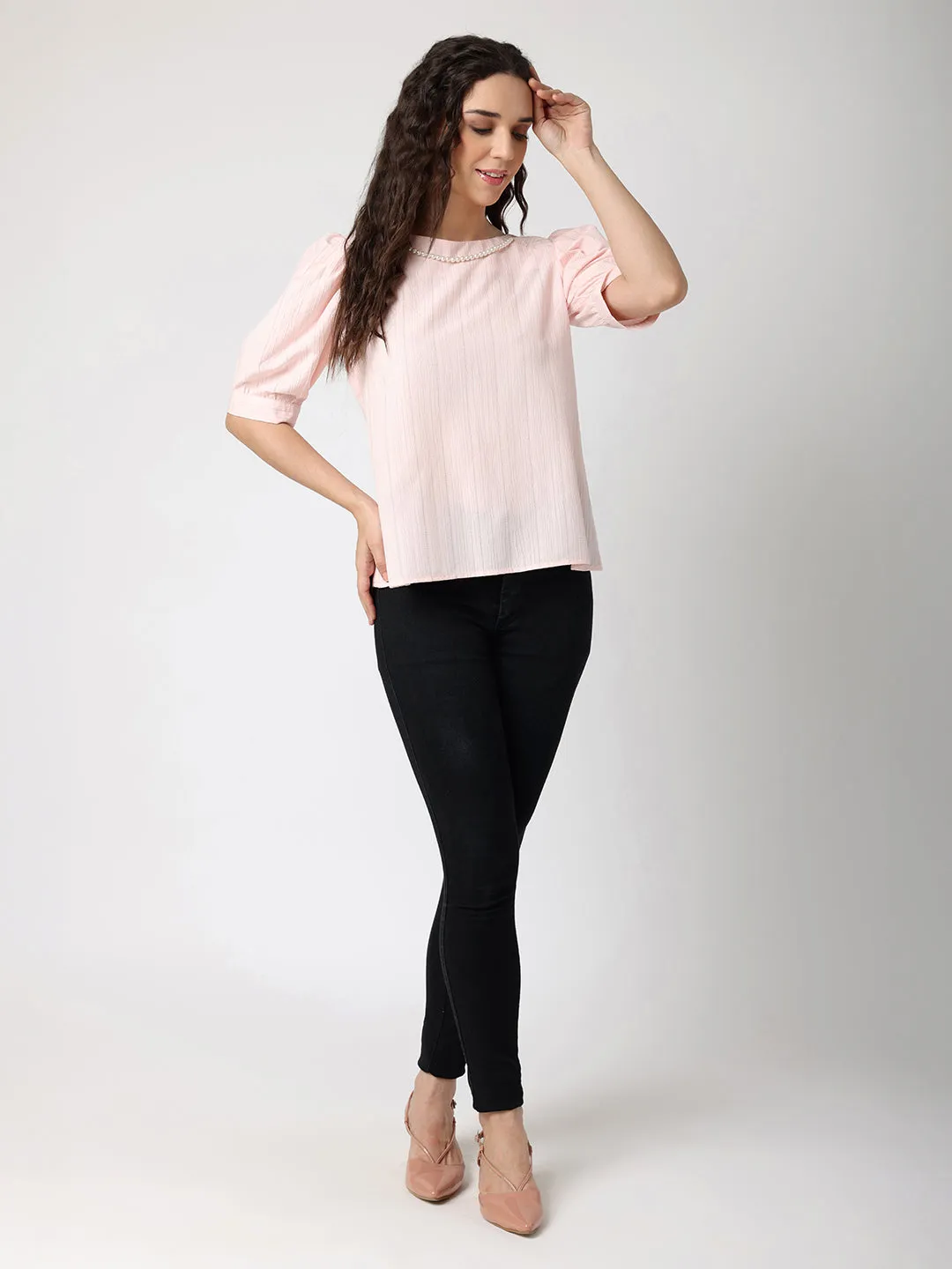 Baby Pink Pearl Chain Top