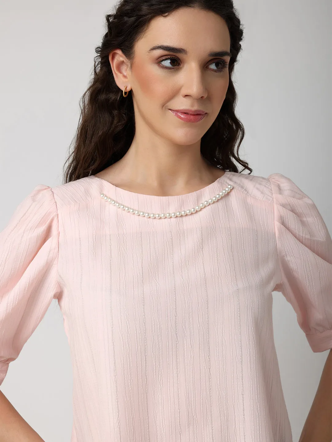 Baby Pink Pearl Chain Top