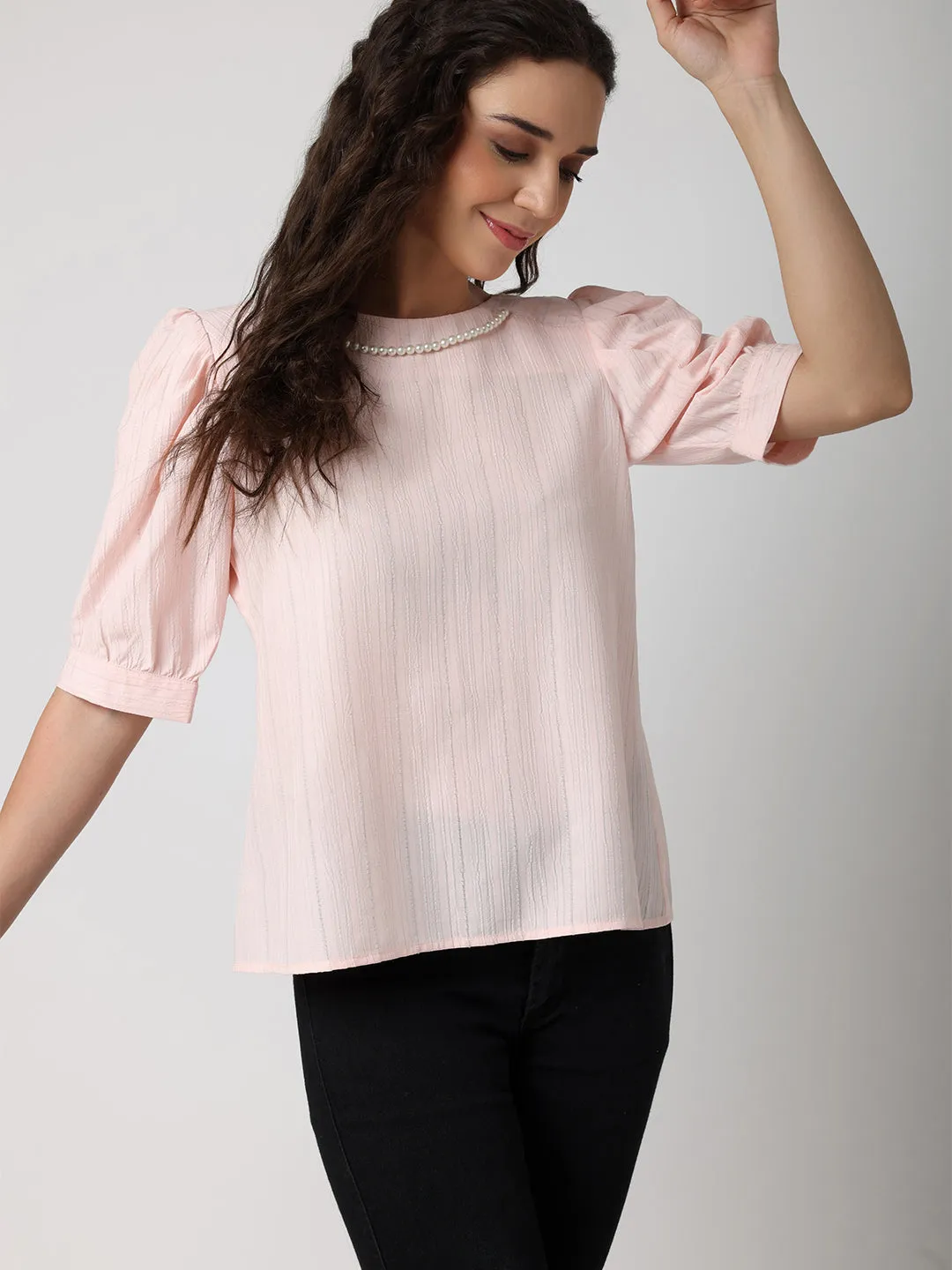 Baby Pink Pearl Chain Top