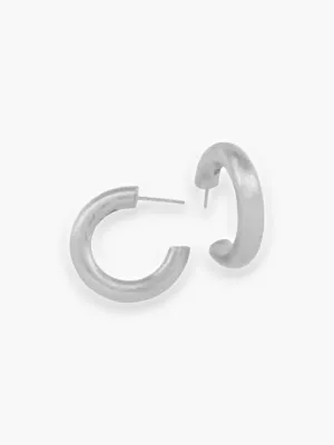Betty Carre Zana Rhodium Hoop Earrings