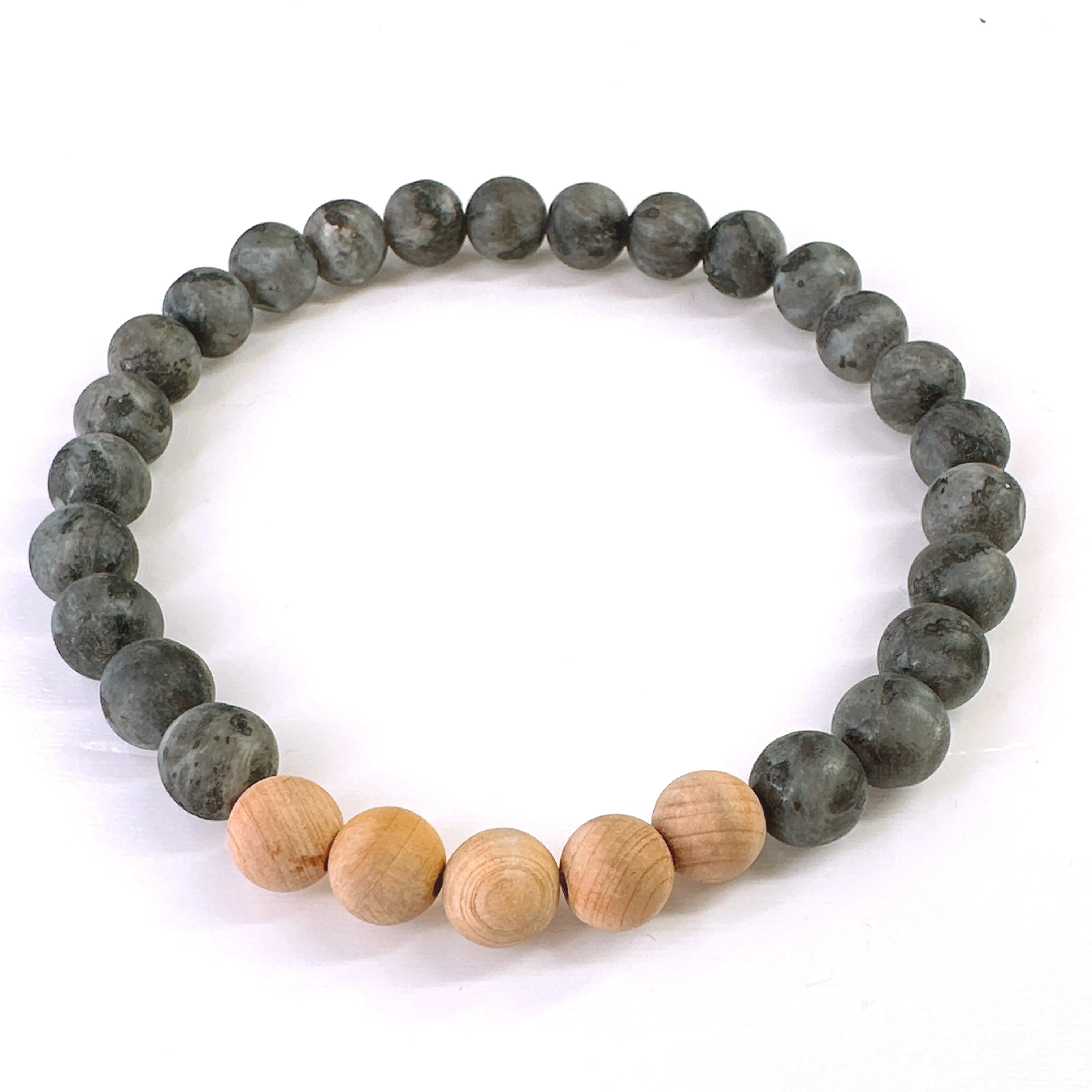 Black Labradorite Cedar Wood Bracelets
