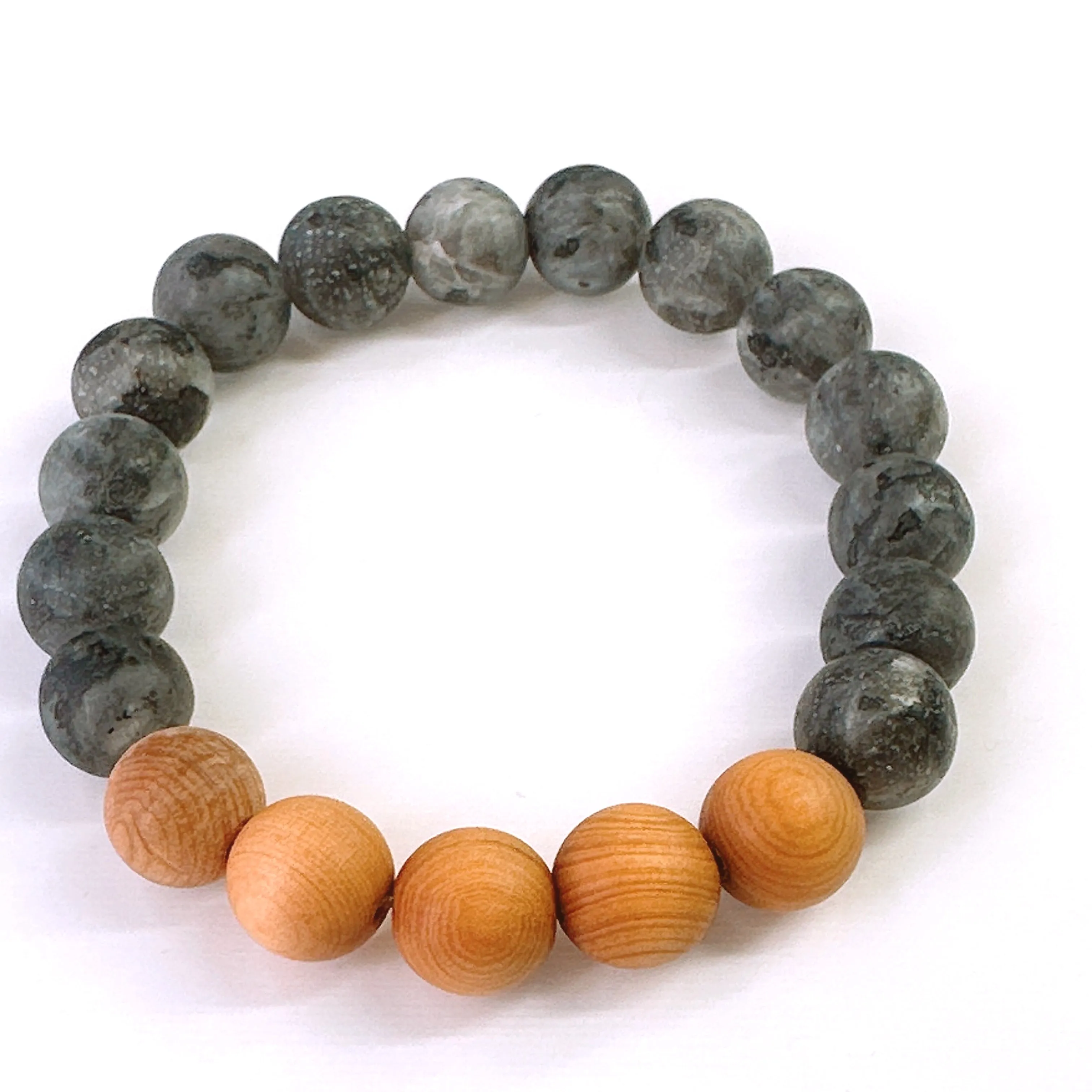 Black Labradorite Cedar Wood Bracelets