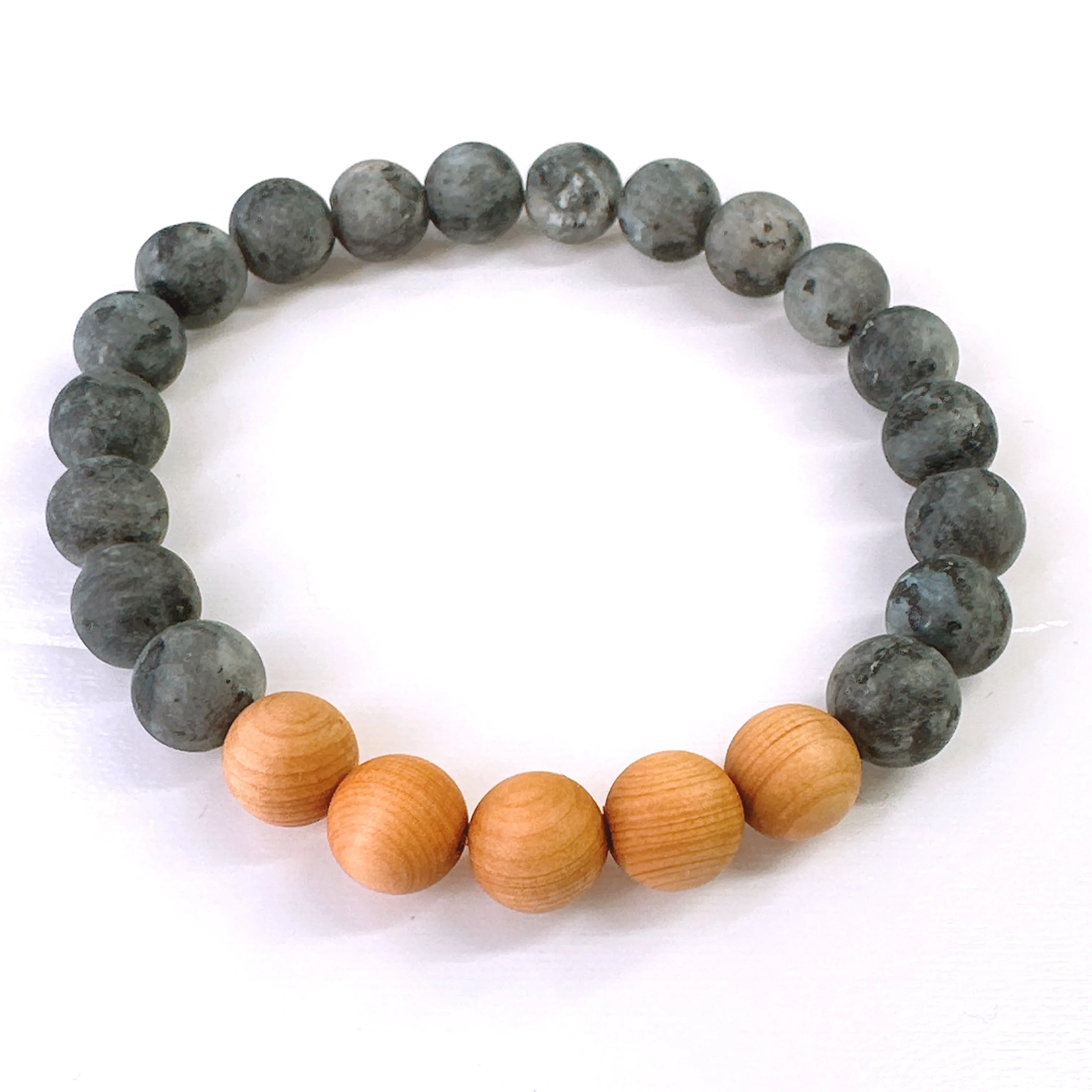Black Labradorite Cedar Wood Bracelets