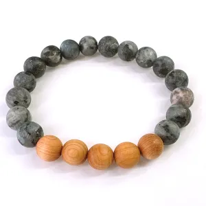 Black Labradorite Cedar Wood Bracelets