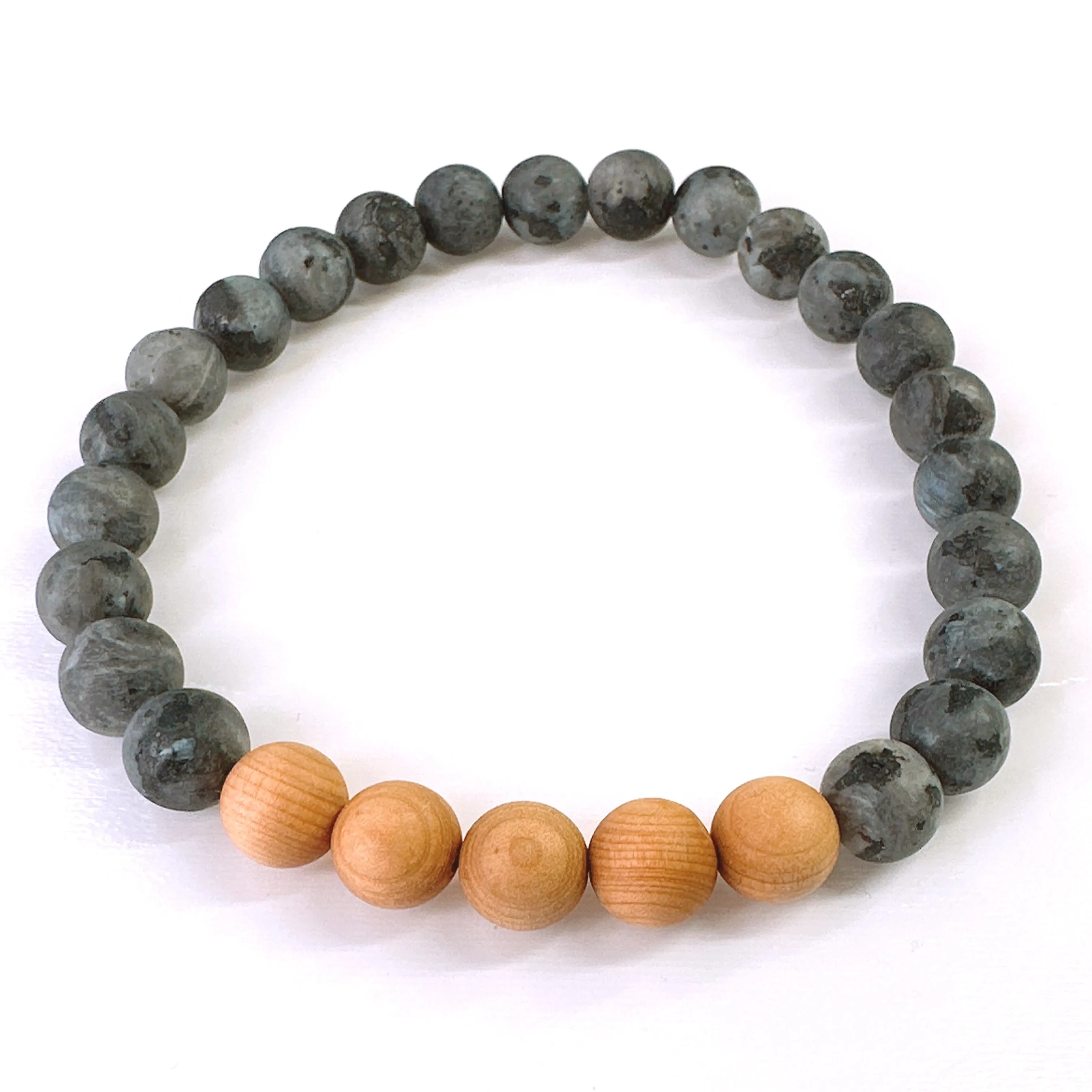 Black Labradorite Cedar Wood Bracelets